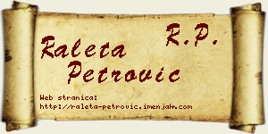 Raleta Petrović vizit kartica